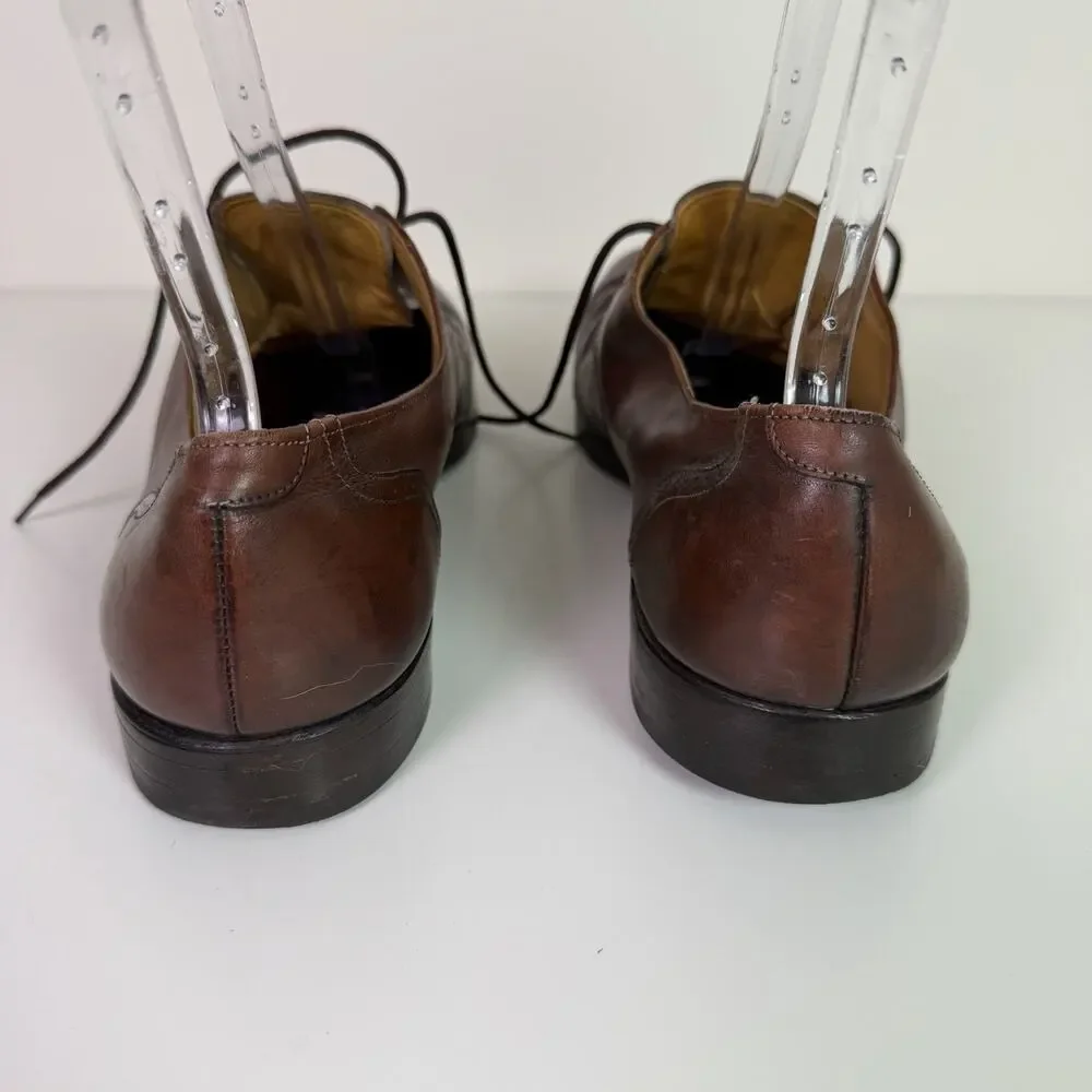 Allen Edmonds Carlton Brown Leather Wingtip Brogue Oxford Dress Shoes Men 14 USA